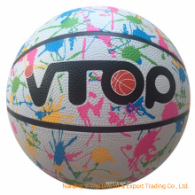 Complex Printing High Quality Deep Line Rubber Official Size Basketball